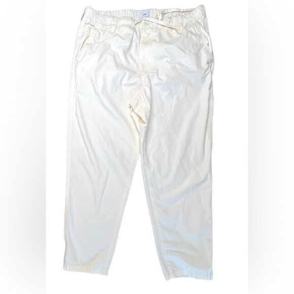 H&M Relaxed Fit Cream Tapered Chino Slacks Pants size Large - Picture 1 of 14